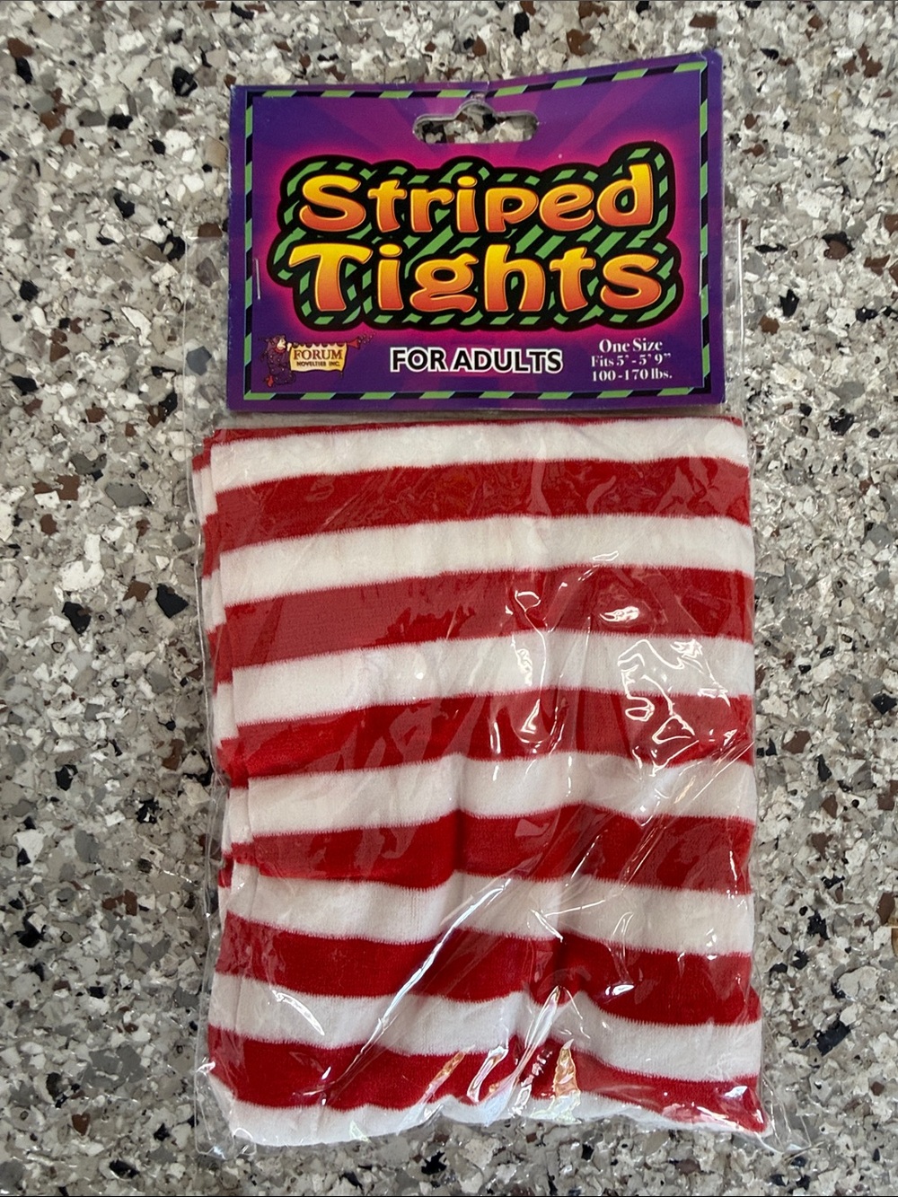 Halloween Striped Tights for Adults Red & White